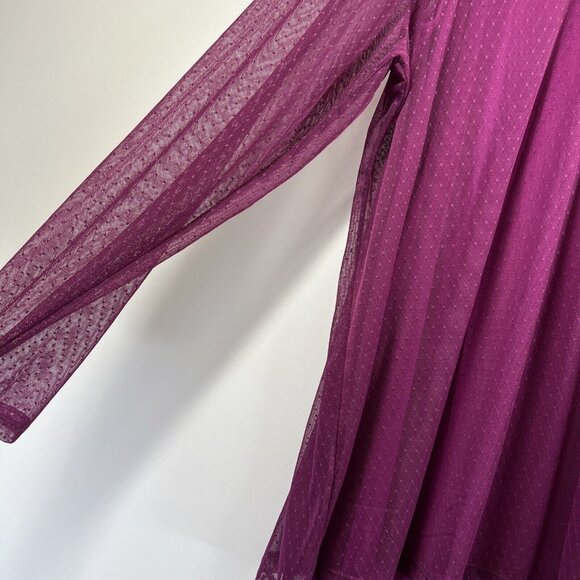 LOGO Lori Goldstein Two Piece Set Tank & Sheer Overlay Top XL Purple Pink L/S - Picture 5 of 11